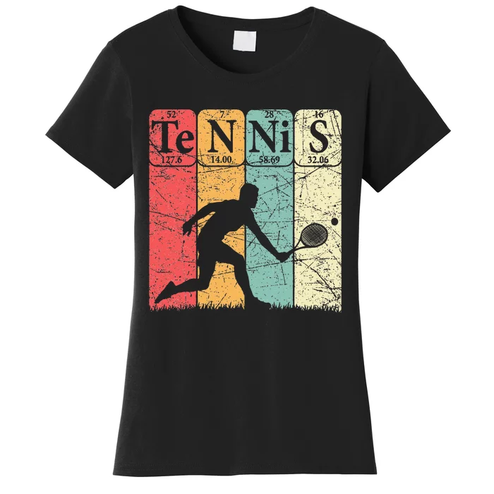 Tennis Periodic Table Elements Tennis Player Nerd Vintage Women's T-Shirt