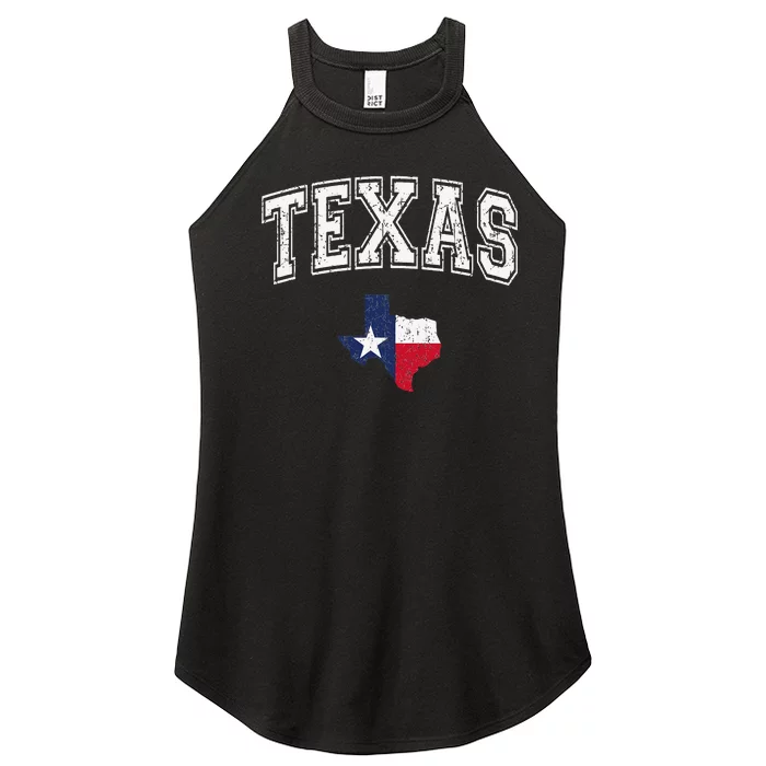 Texas Proud Texan Patriot American USA Flag Vintage Map Women’s Perfect Tri Rocker Tank