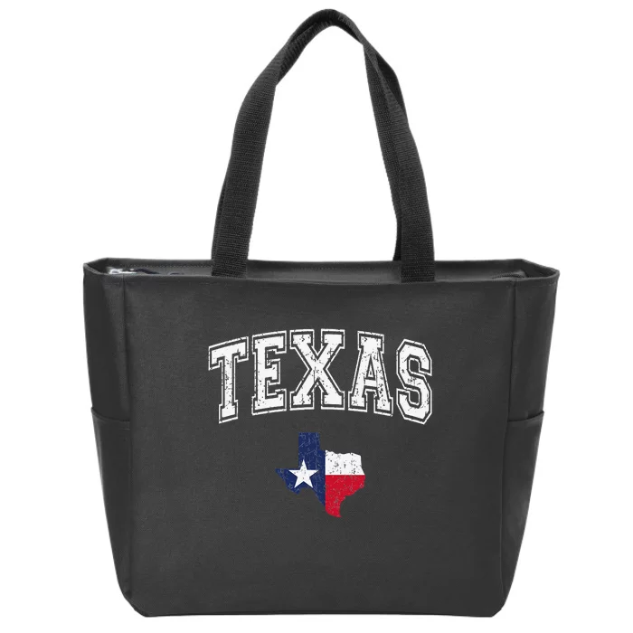 Texas Proud Texan Patriot American USA Flag Vintage Map Zip Tote Bag