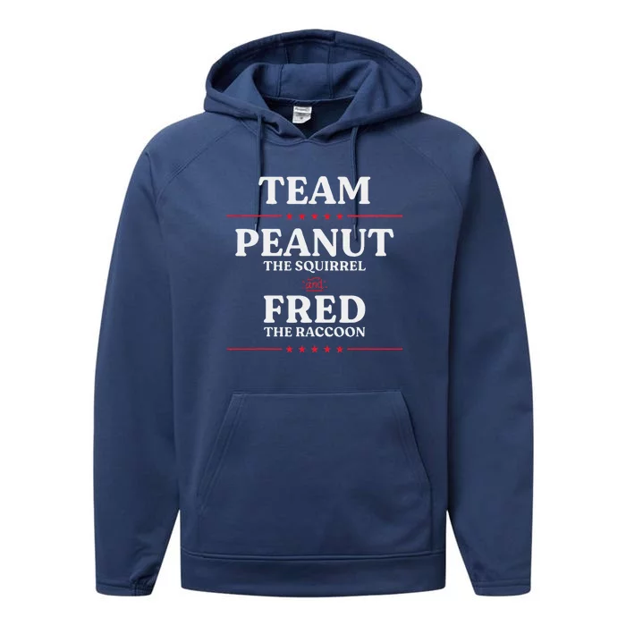 Team Peanut The Squirrel And Fred The Raccoon Justice Performance Fleece Hoodie