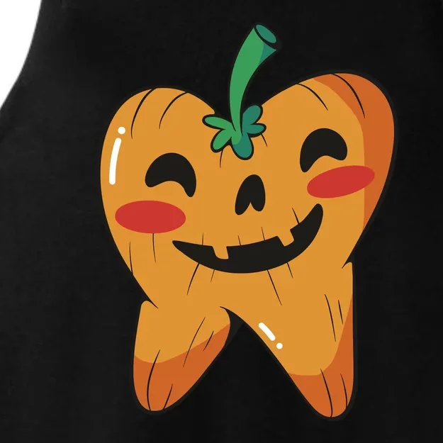 Tooth Pumpkin Ladies Tri-Blend Wicking Tank