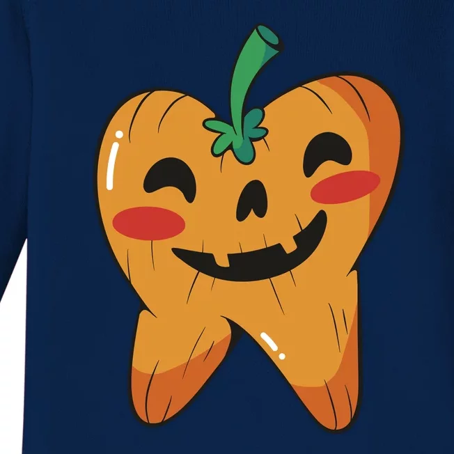 Tooth Pumpkin Baby Long Sleeve Bodysuit