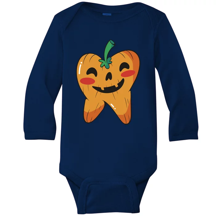 Tooth Pumpkin Baby Long Sleeve Bodysuit