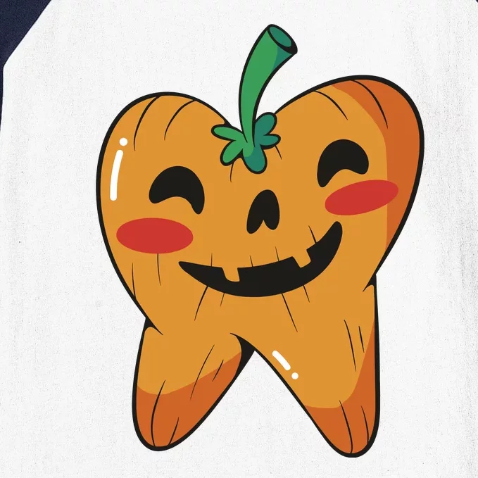 Tooth Pumpkin Baseball Sleeve Shirt