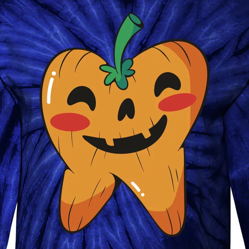 Tooth Pumpkin Tie-Dye Long Sleeve Shirt