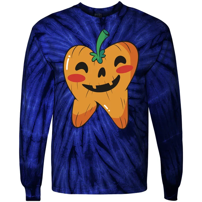 Tooth Pumpkin Tie-Dye Long Sleeve Shirt