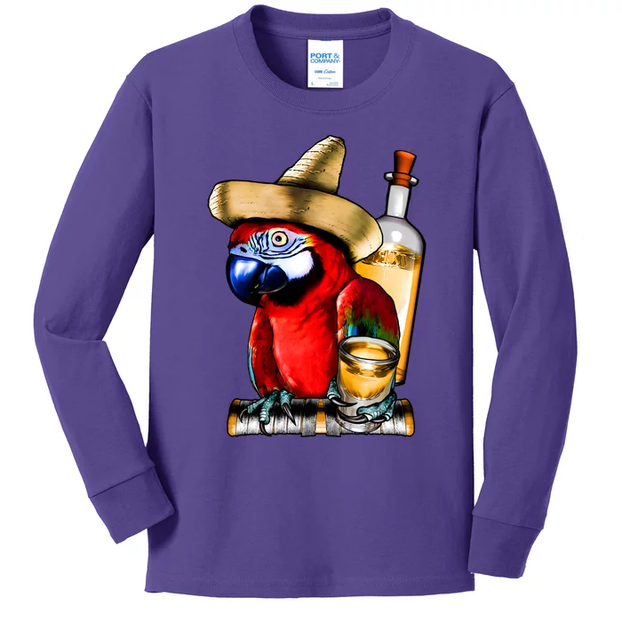 Tequilla Parrot Kids Long Sleeve Shirt