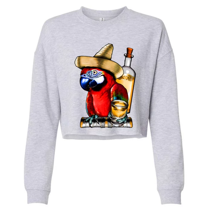 Tequilla Parrot Cropped Pullover Crew