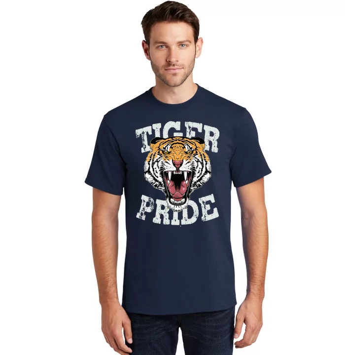 Tiger Pride Tiger Mascot Vintage School Sports Team Football Tall T-Shirt