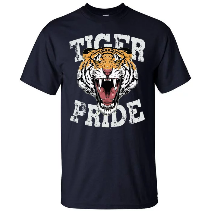 Tiger Pride Tiger Mascot Vintage School Sports Team Football Tall T-Shirt