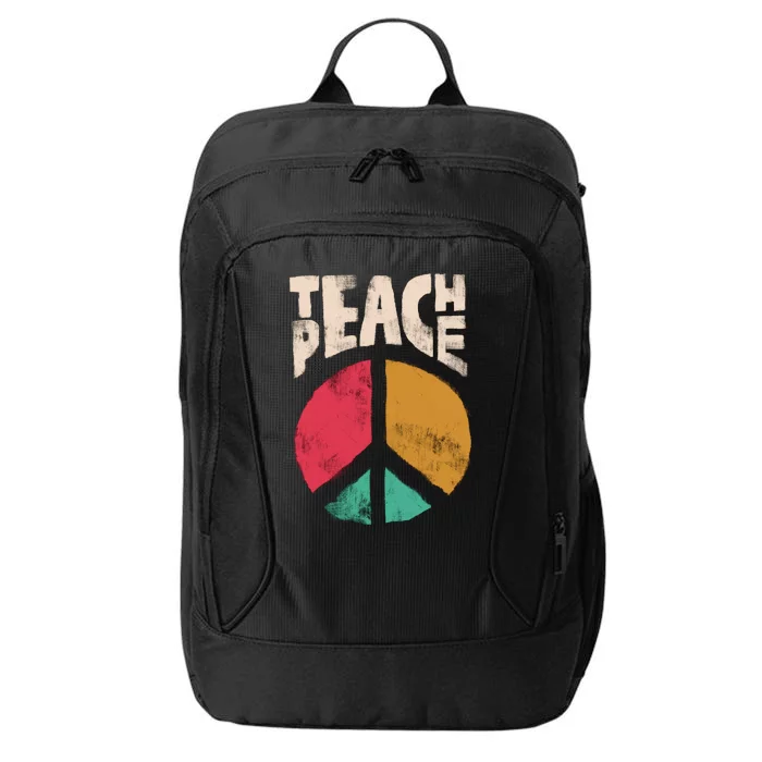 Teach Peace Teacher's Day 2022 Vintage Peace Sign City Backpack