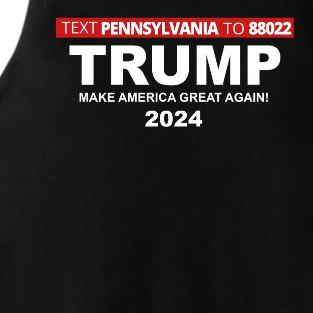 Text Pennsylvania To 88022 Trump Make America Great Again 2024 Ladies Tri-Blend Wicking Tank