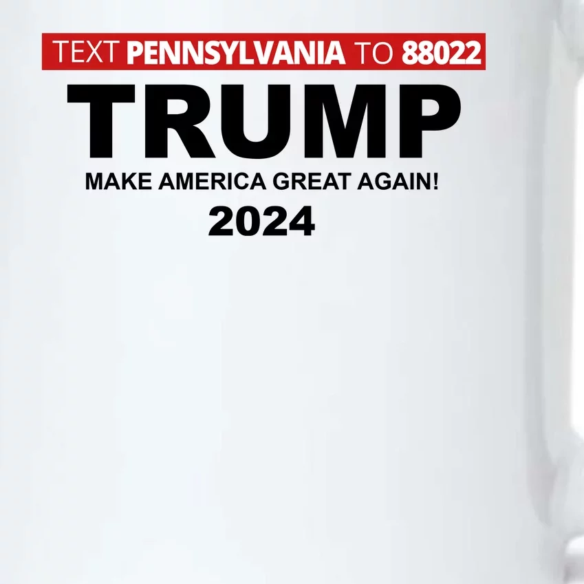 Text Pennsylvania To 88022 Trump Make America Great Again 2024 Black Color Changing Mug