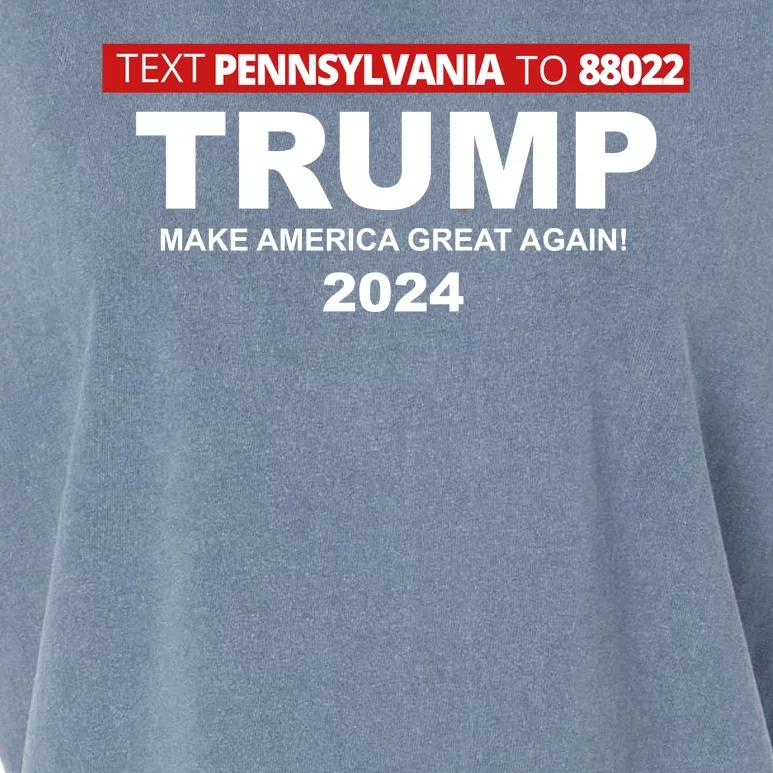 Text Pennsylvania To 88022 Trump Make America Great Again 2024 Garment-Dyed Women's Muscle Tee