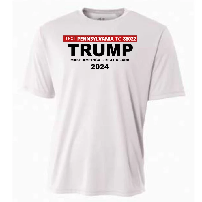 Text Pennsylvania To 88022 Trump Make America Great Again 2024 Cooling Performance Crew T-Shirt