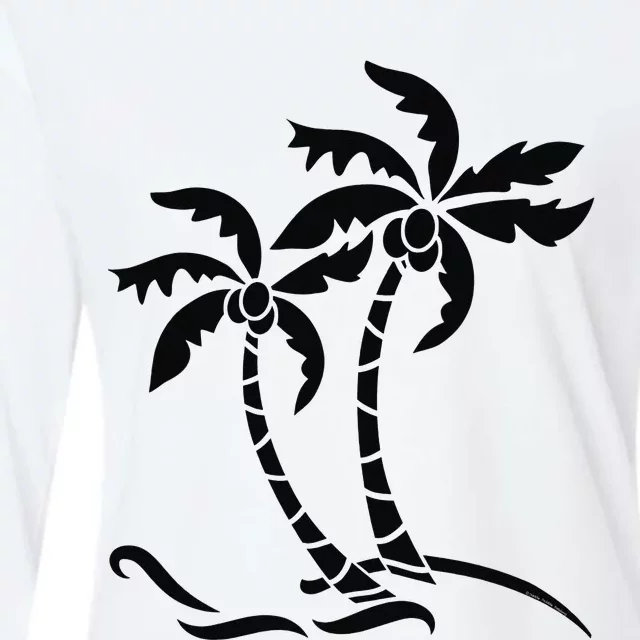 Tropical Palm Trees Graphic Beach Vacation Summer Palm Trees Womens Cotton Relaxed Long Sleeve T-Shirt