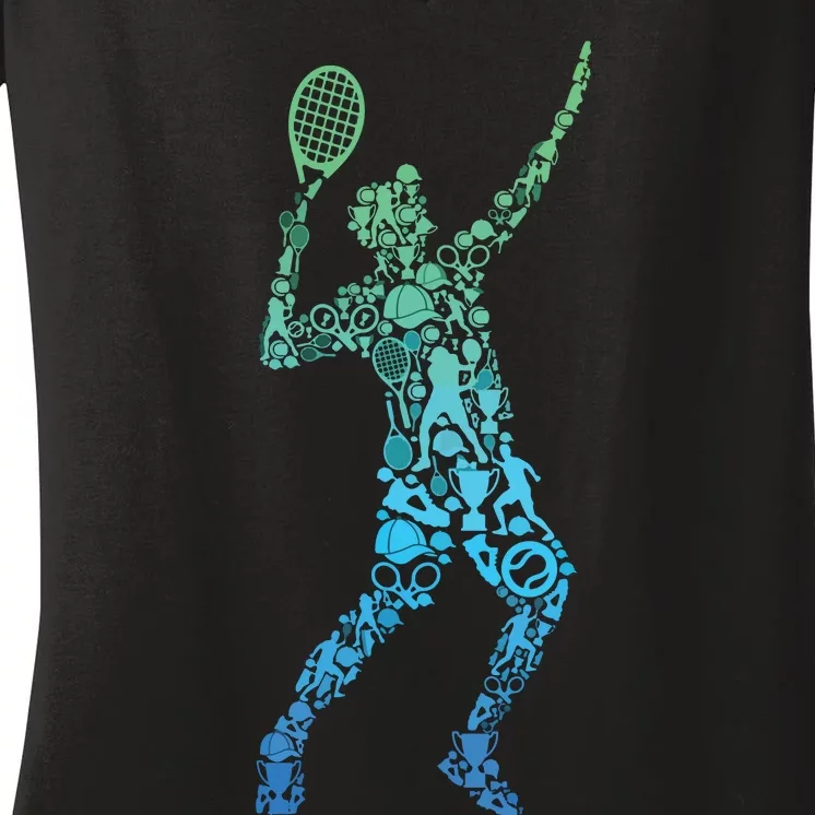 Tennis Player Women's V-Neck T-Shirt