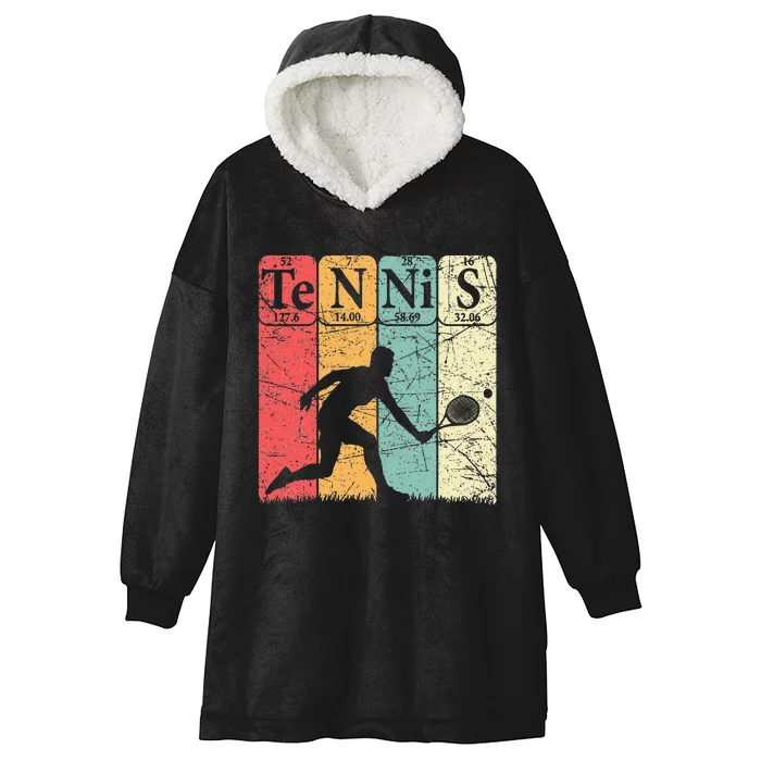 Tennis Periodic Table Elements Tennis Player Nerd Vintage Hooded Wearable Blanket