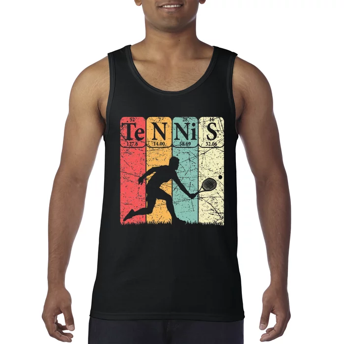 Tennis Periodic Table Elements Tennis Player Nerd Vintage Tank Top