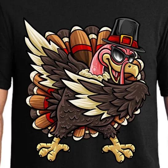 Thanksgiving Pilgrim Turkey Dabbing Gift Pajama Set