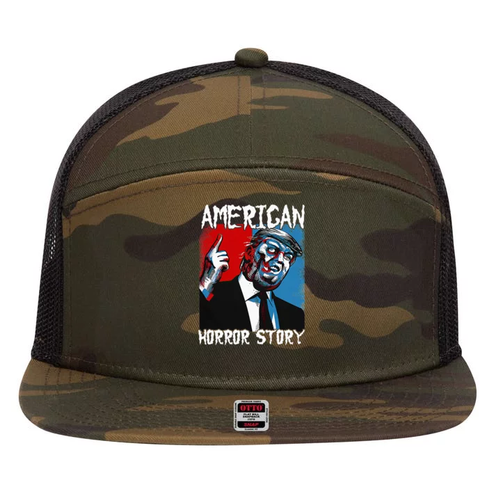 Trump President Usa Flag Halloween Horror Story Costumes 7 Panel Mesh Trucker Snapback Hat