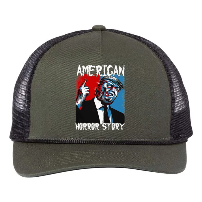 Trump President Usa Flag Halloween Horror Story Costumes Retro Rope Trucker Hat Cap