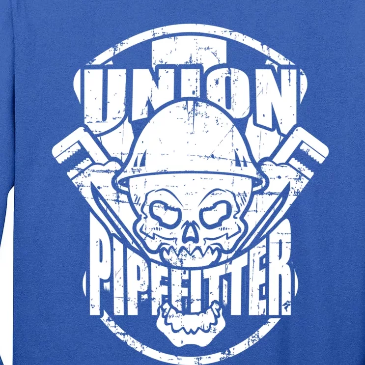 Tough Proud Union Pipefitter Workers Funny Gift Tall Long Sleeve T-Shirt