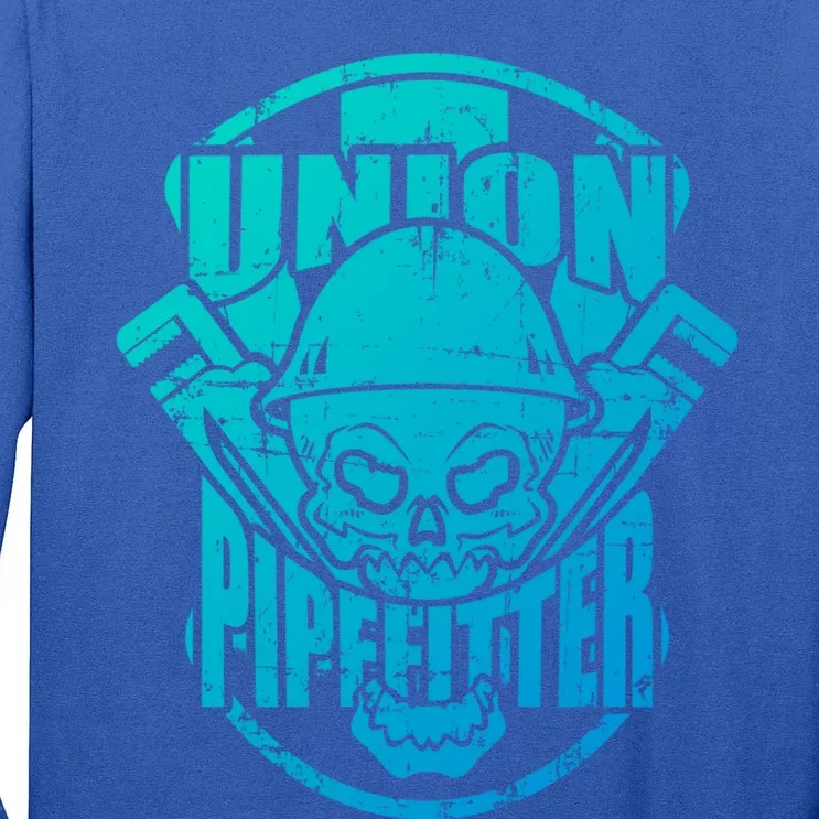 Tough Proud Union Pipefitter Workers Funny Gift Tall Long Sleeve T-Shirt