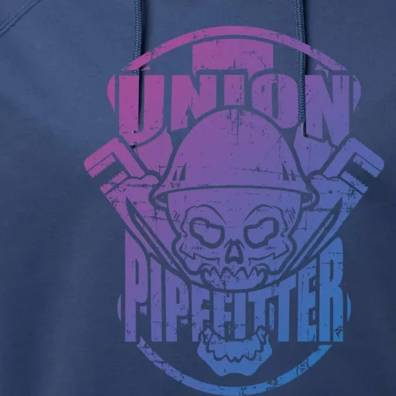 Tough Proud Union Pipefitter Workers Funny Gift Performance Fleece Hoodie