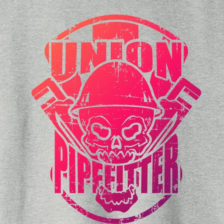 Tough Proud Union Pipefitter Workers Funny Gift Women's Crop Top Tee