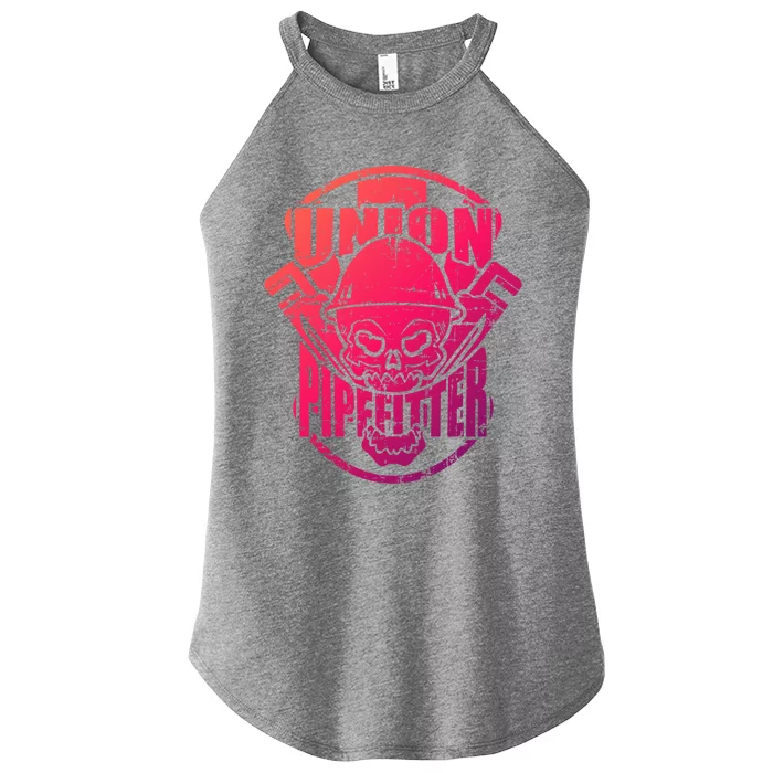 Tough Proud Union Pipefitter Workers Funny Gift Women’s Perfect Tri Rocker Tank