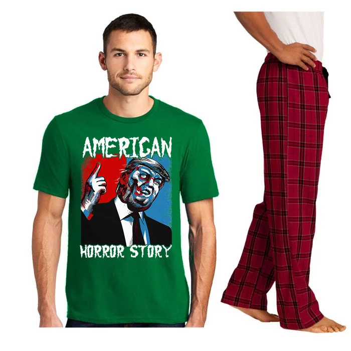 Trump President Usa Flag Halloween Horror Story Pajama Set