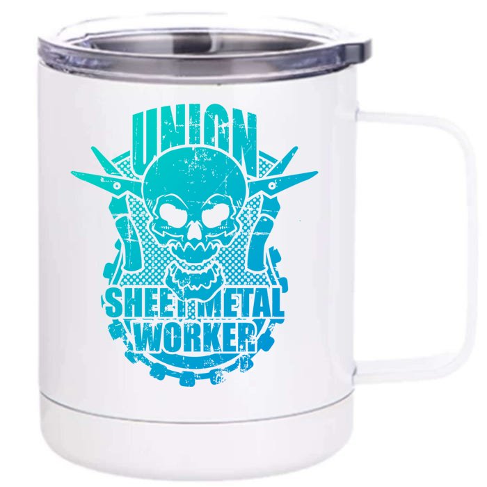 Tough Proud Union Sheet Metal Workers Gift Front & Back 12oz Stainless Steel Tumbler Cup