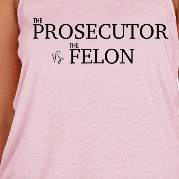 The Prosecutor Vs. The Felon Women's Knotted Racerback Tank