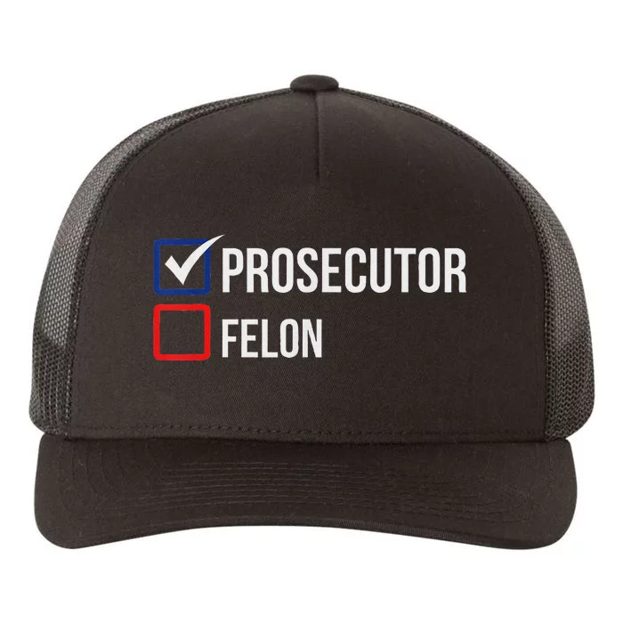 The Prosecutor Vs Convicted Felon Funny Ballot Paper Voting Yupoong Adult 5-Panel Trucker Hat