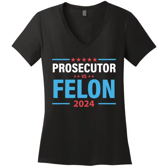 The Prosecutor Versus The Felon Prosecutor Vs Felon Women's V-Neck T-Shirt