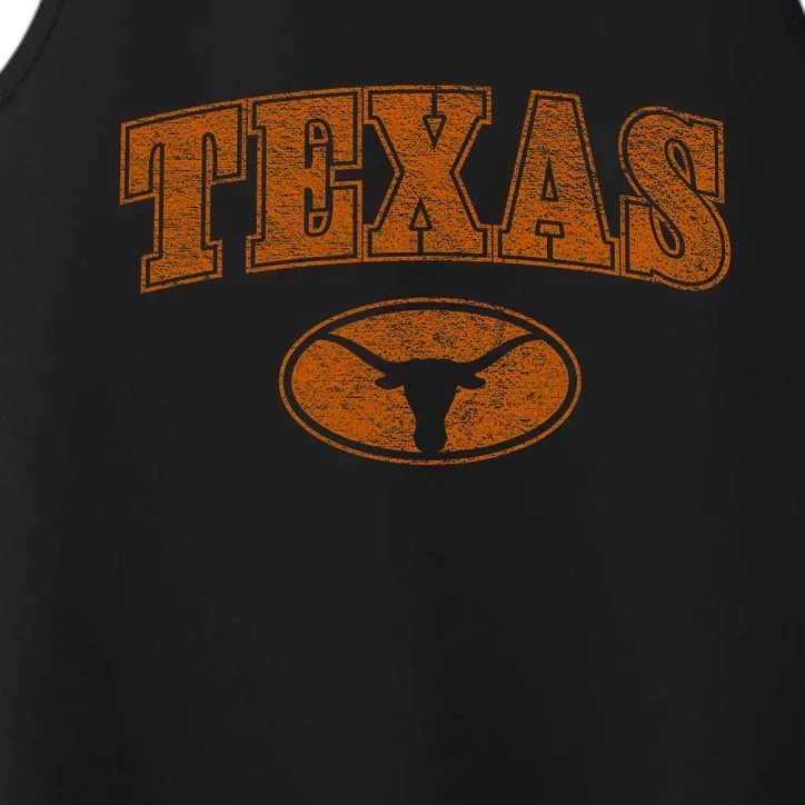 Texas Pride Varsity Town Blank Space Distressed Design Performance Tank