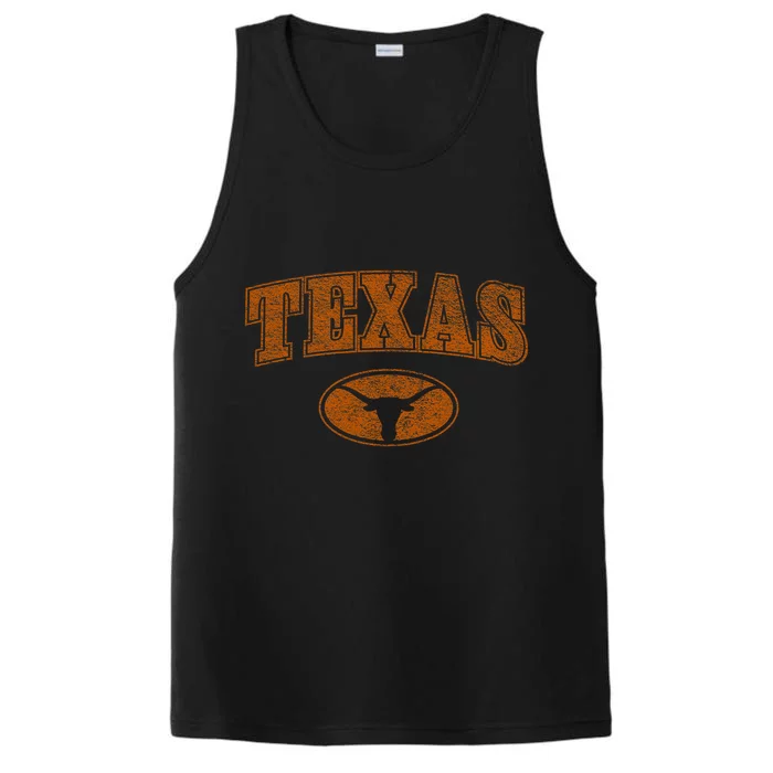 Texas Pride Varsity Town Blank Space Distressed Design Performance Tank