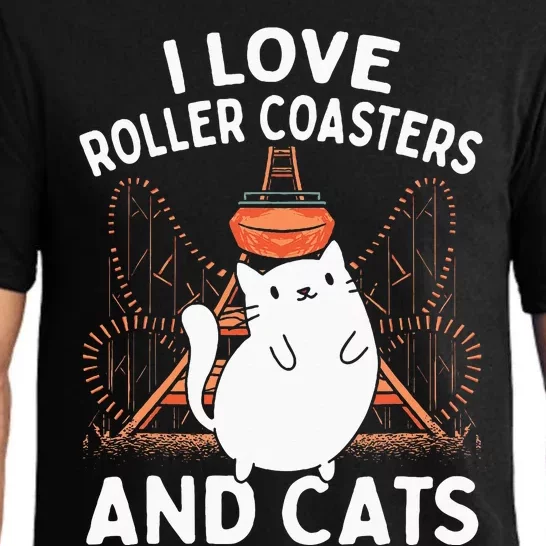 Theme Park Vacation I Love Roller Coasters And Cats Pajama Set