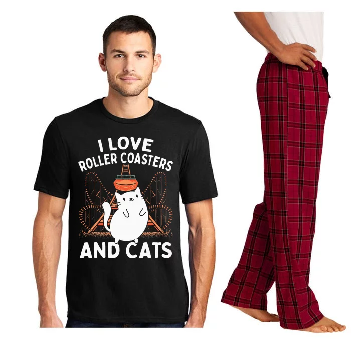 Theme Park Vacation I Love Roller Coasters And Cats Pajama Set