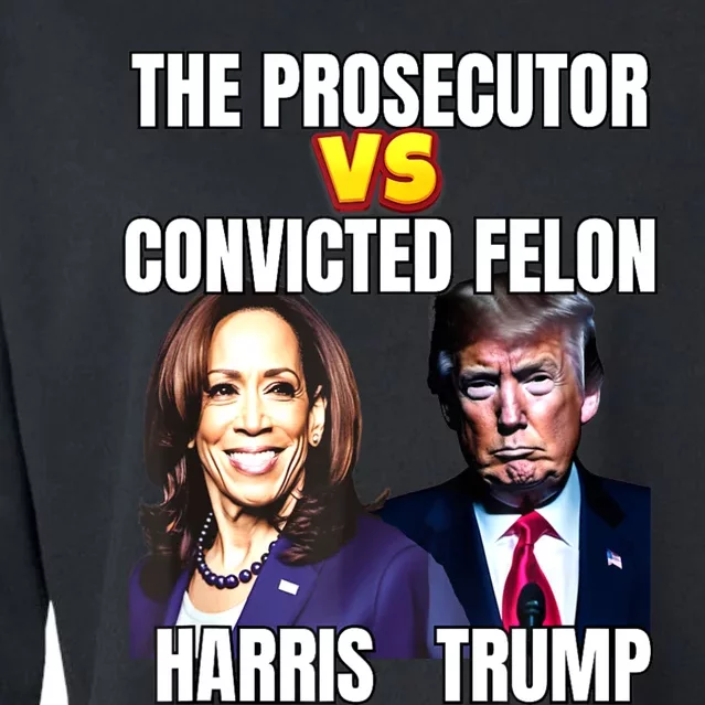 The Prosecutor Versus The Convicted Felon Harris Vs Trump Cropped Pullover Crew