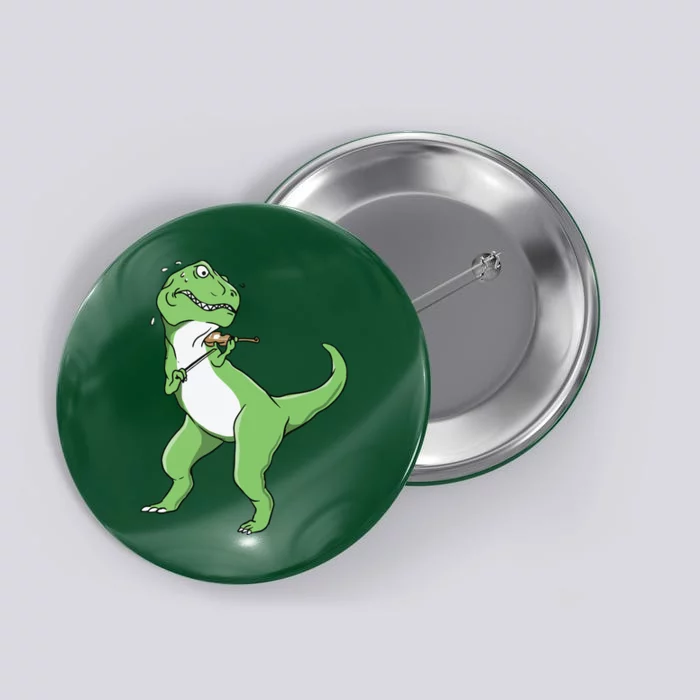 TRex Playing Violin Funny Violinist Button