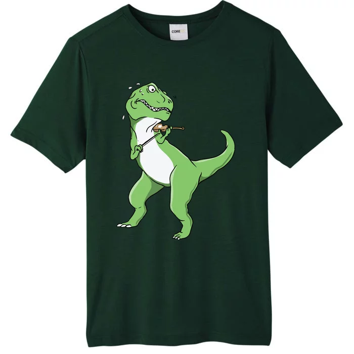 TRex Playing Violin Funny Violinist ChromaSoft Performance T-Shirt