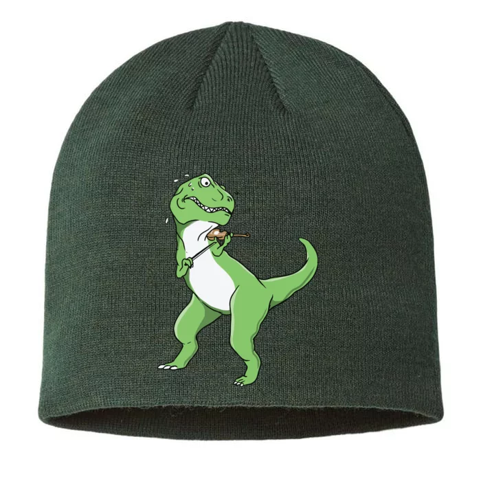 TRex Playing Violin Funny Violinist 8 1/2in Sustainable Knit Beanie