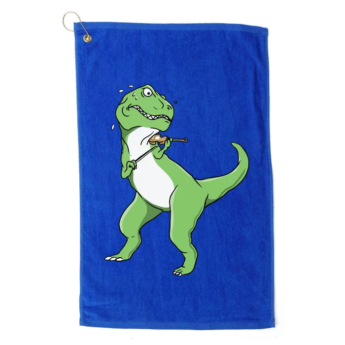 TRex Playing Violin Funny Violinist Platinum Collection Golf Towel