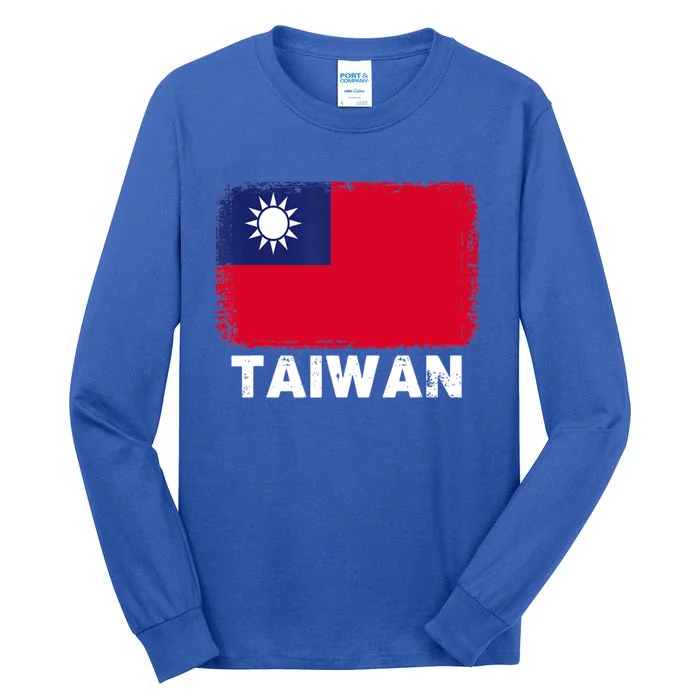 Taiwanese People Vintage Taiwan Flag Great Gift Tall Long Sleeve T-Shirt