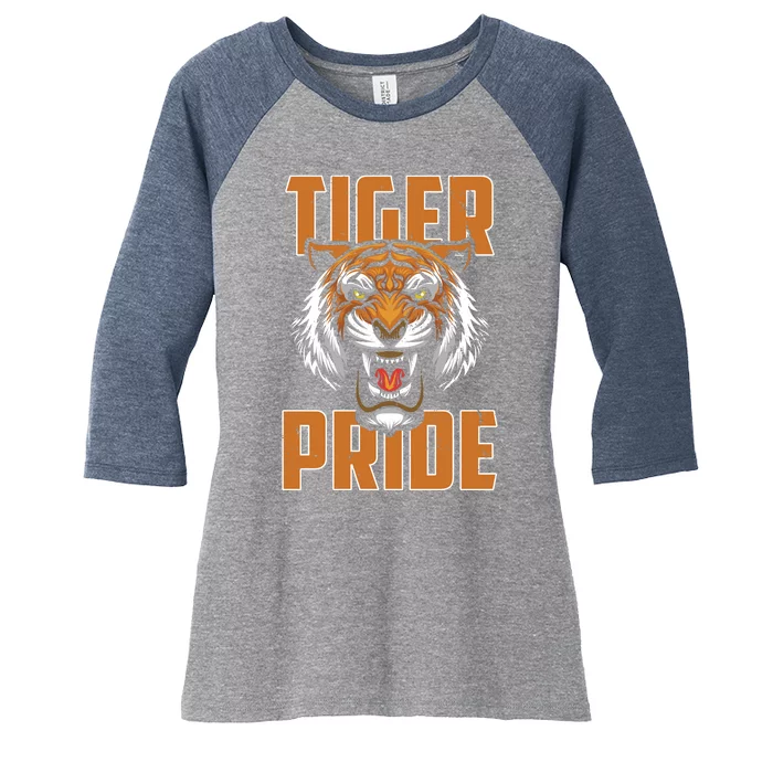 Tiger Pride Vintage Women's Tri-Blend 3/4-Sleeve Raglan Shirt