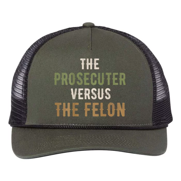 The Prosecutor Versus The Felon Presidential Race Parody Retro Rope Trucker Hat Cap