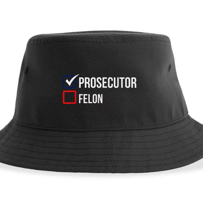 The Prosecutor Vs Convicted Felon Funny Ballot Paper Voting Sustainable Bucket Hat