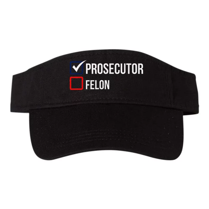 The Prosecutor Vs Convicted Felon Funny Ballot Paper Voting Valucap Bio-Washed Visor